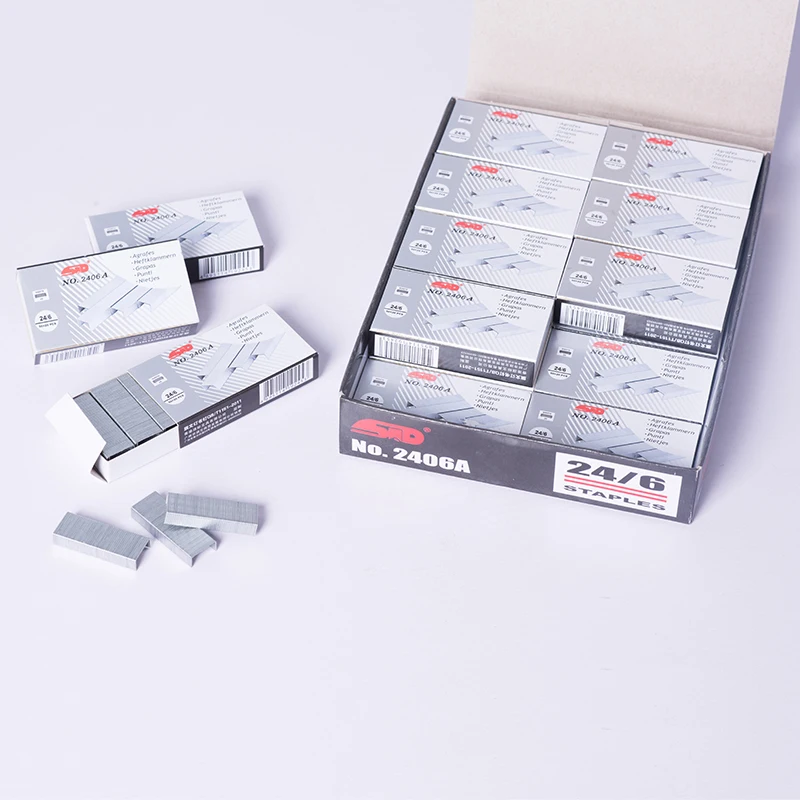 2406A Manufacturer High Quality Office School Stapler Pin 24/6 26/6 No.10 etc. Galvanized Metal Staples