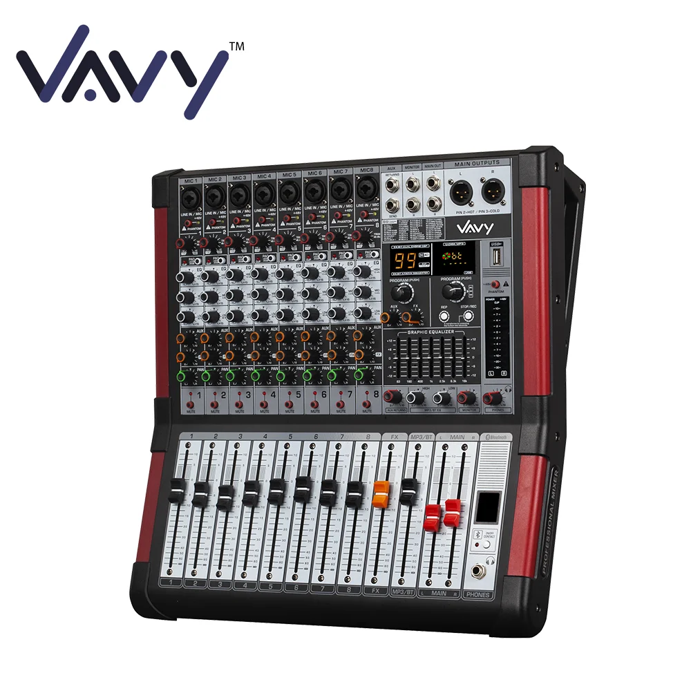VAVY Professional аудио power bluetooth 8-канальные звуковые карты и Микшеры