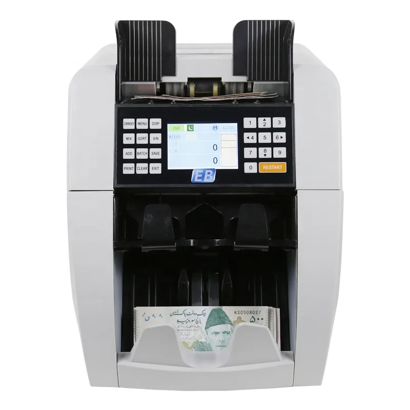 BS-8800-3 1+1pocket cash bill Counter and sorter USD INR EURO Value Mix Banknote Sorting machine money Detector