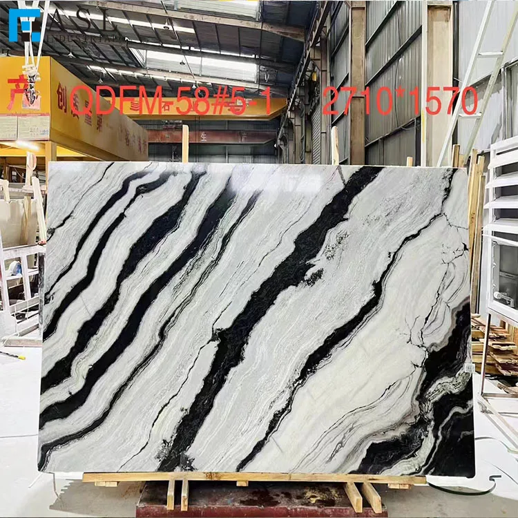 Panda White Natural Marble Calcite Type with Graphic Design Project Solution Capability