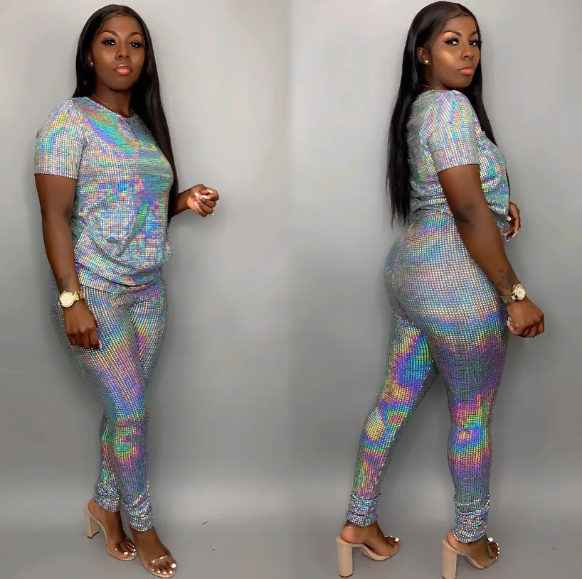 wholesale Casual  two-piece Set women Short sleeve Pencil pants suit