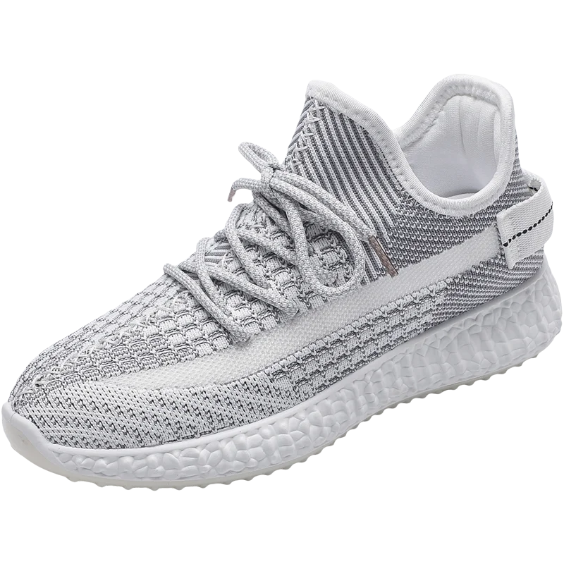 
Jinjiang Cheaper Stock shoes OEM custom sport shoes lace-up knit upper Women Yeezy shoes 