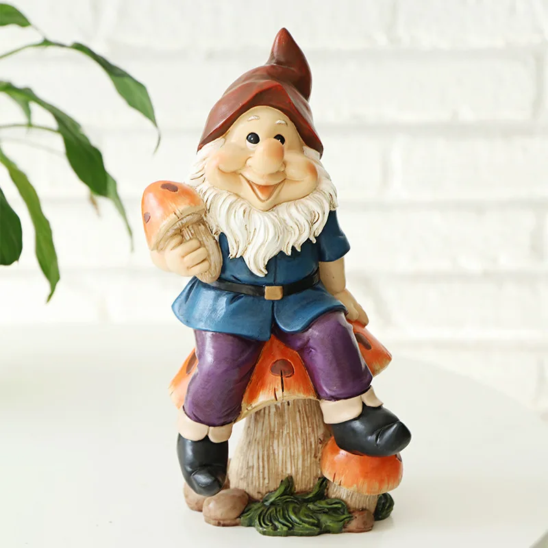 Wholesale garden decoration elf cartoon mushroom dwarf resin craft handicrafts gnome sculpture