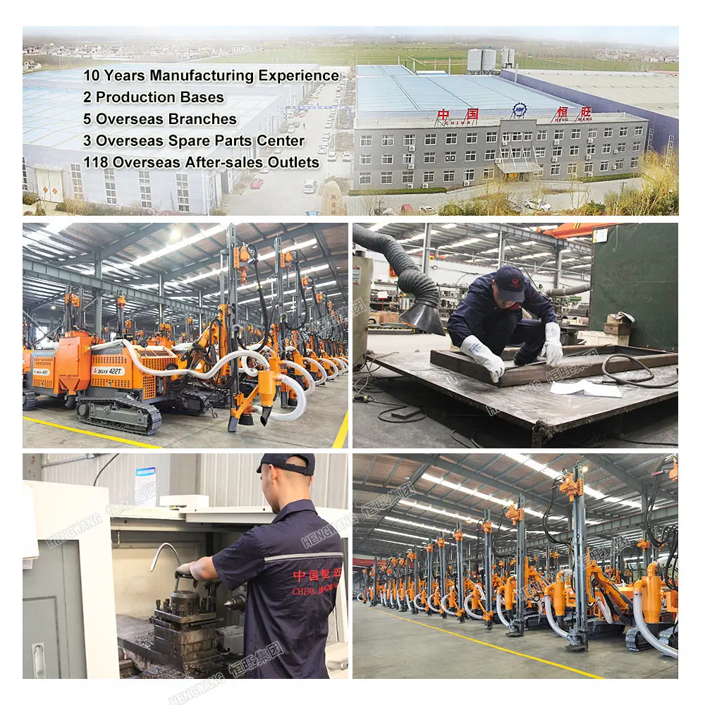 Factory price 73.5KW dth blast hole drilling rig Hengwang crawler rock drilling machine quarry drilling machine for granite