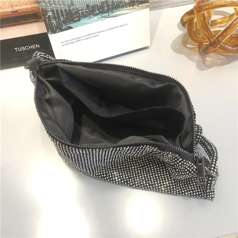 Блестящие сумочки для женщин, роскошный вечерний клатч с бриллиантами, праздничная сумка на плечо, Дизайнерские Сумочки от известного бренда, кошельки со стразами