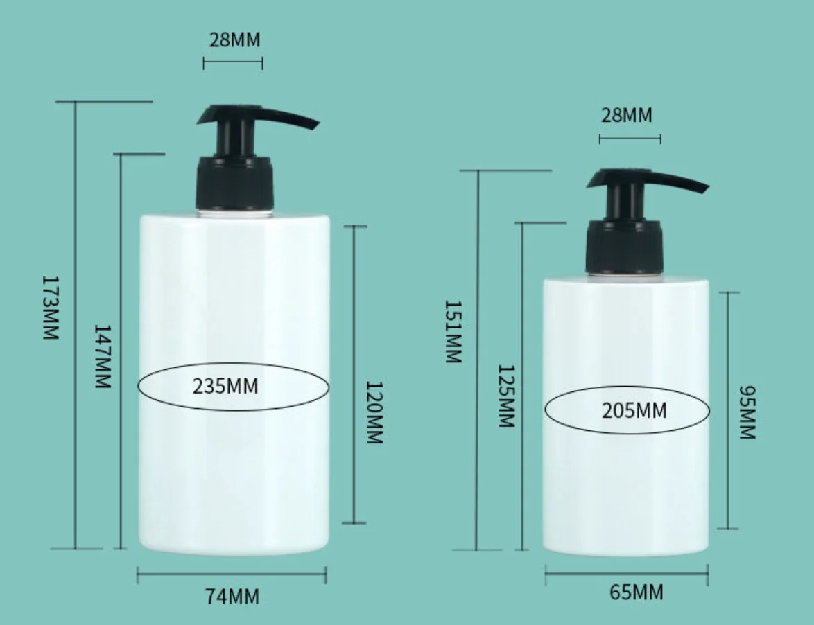 300ml 500ml  matte white cosmetic emulsion clear frosted PET plastic shampoo pump bottles with plastic lid