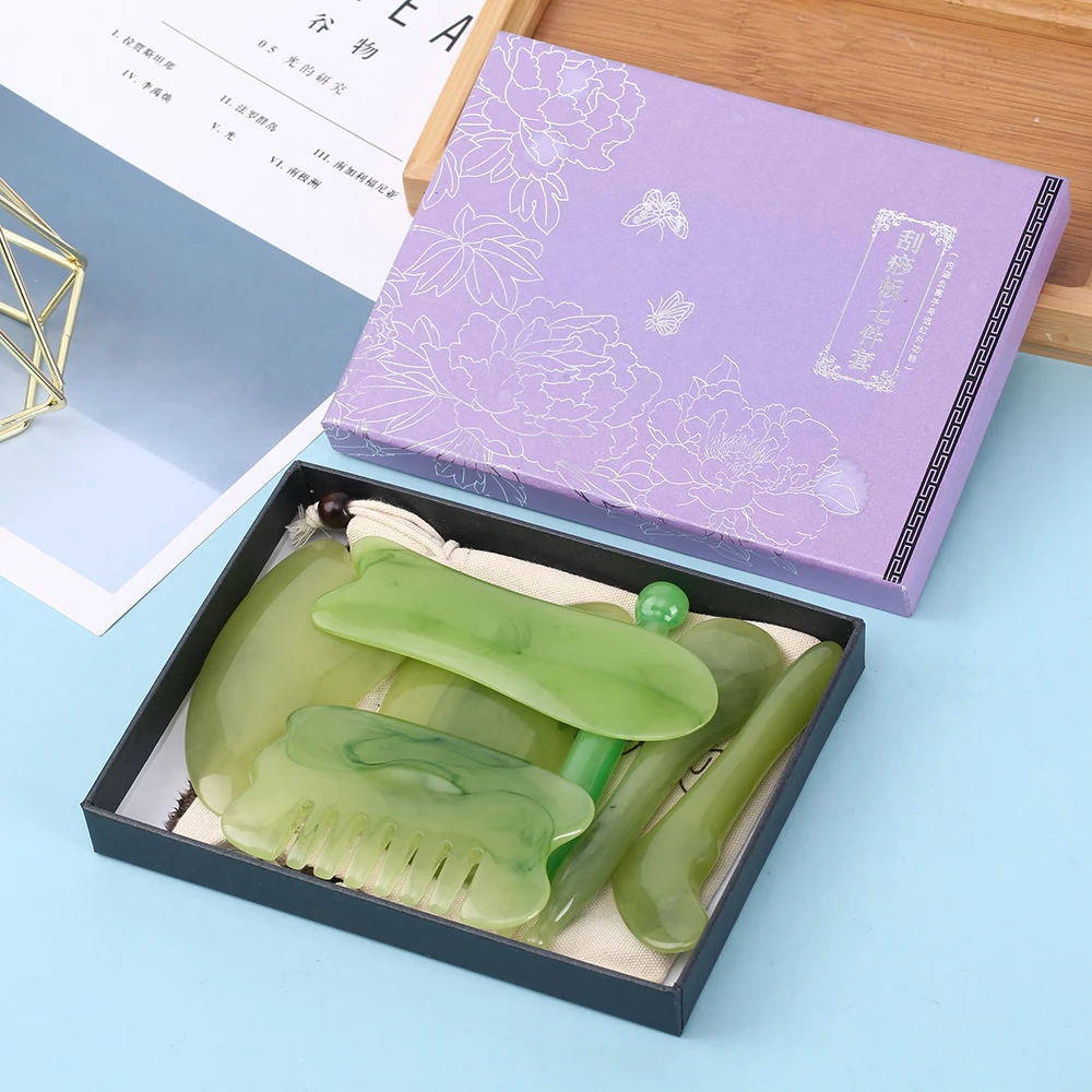 Face Lifting Slimming Anion light Wrinkle Remove scraping Bubuxy Jade other massage products Facial Massage Set