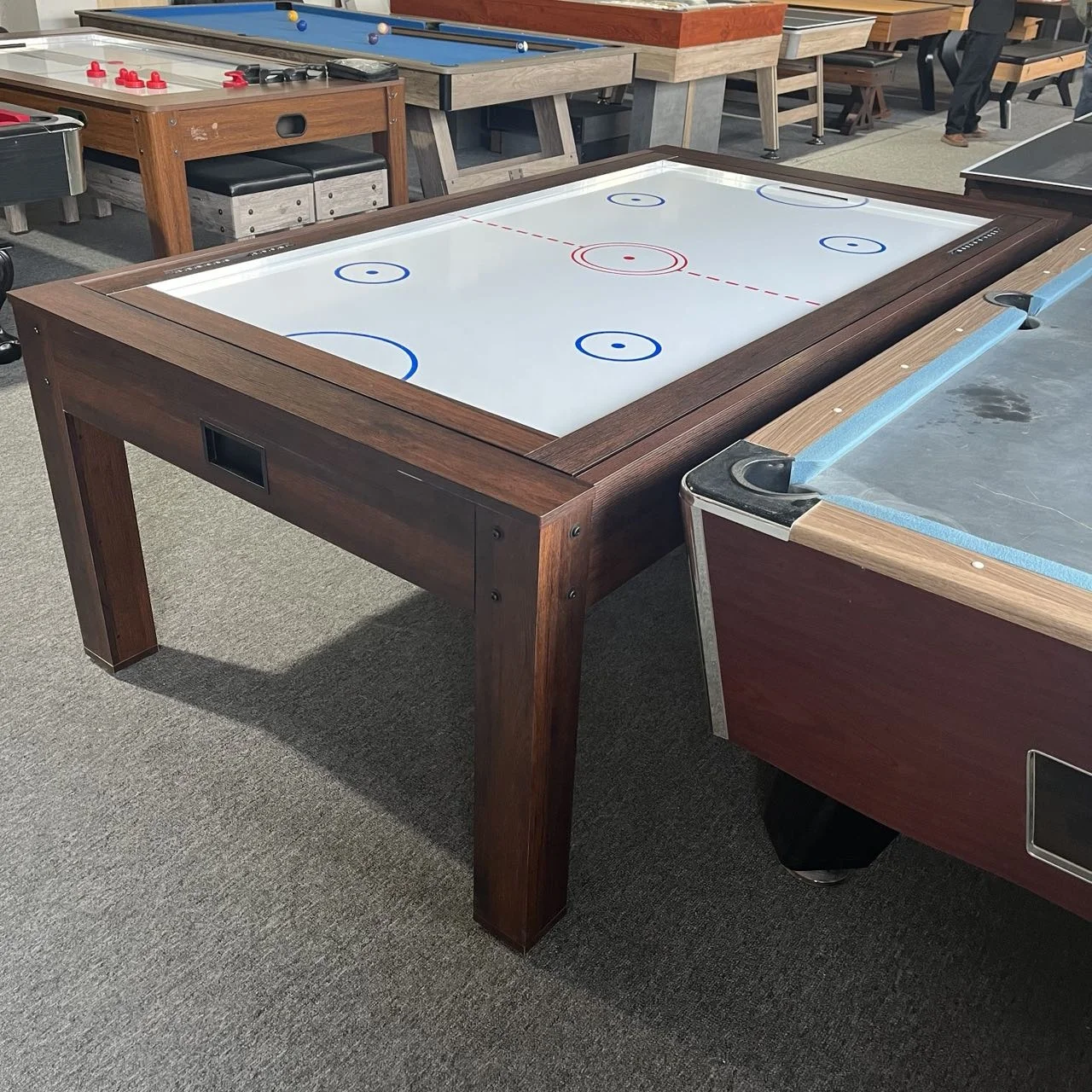 7 Foot 4 in 1 Multi Game Swivel Billiard Pool Tables with air hockey table tennis dining