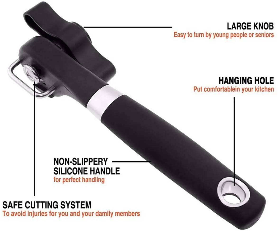 Ручной консервный нож без царапин с гладкой кромкой безопасный ручной консервный нож сверхмощный безопасный консервный нож из нержавеющей стали для разрезания консервных ножей