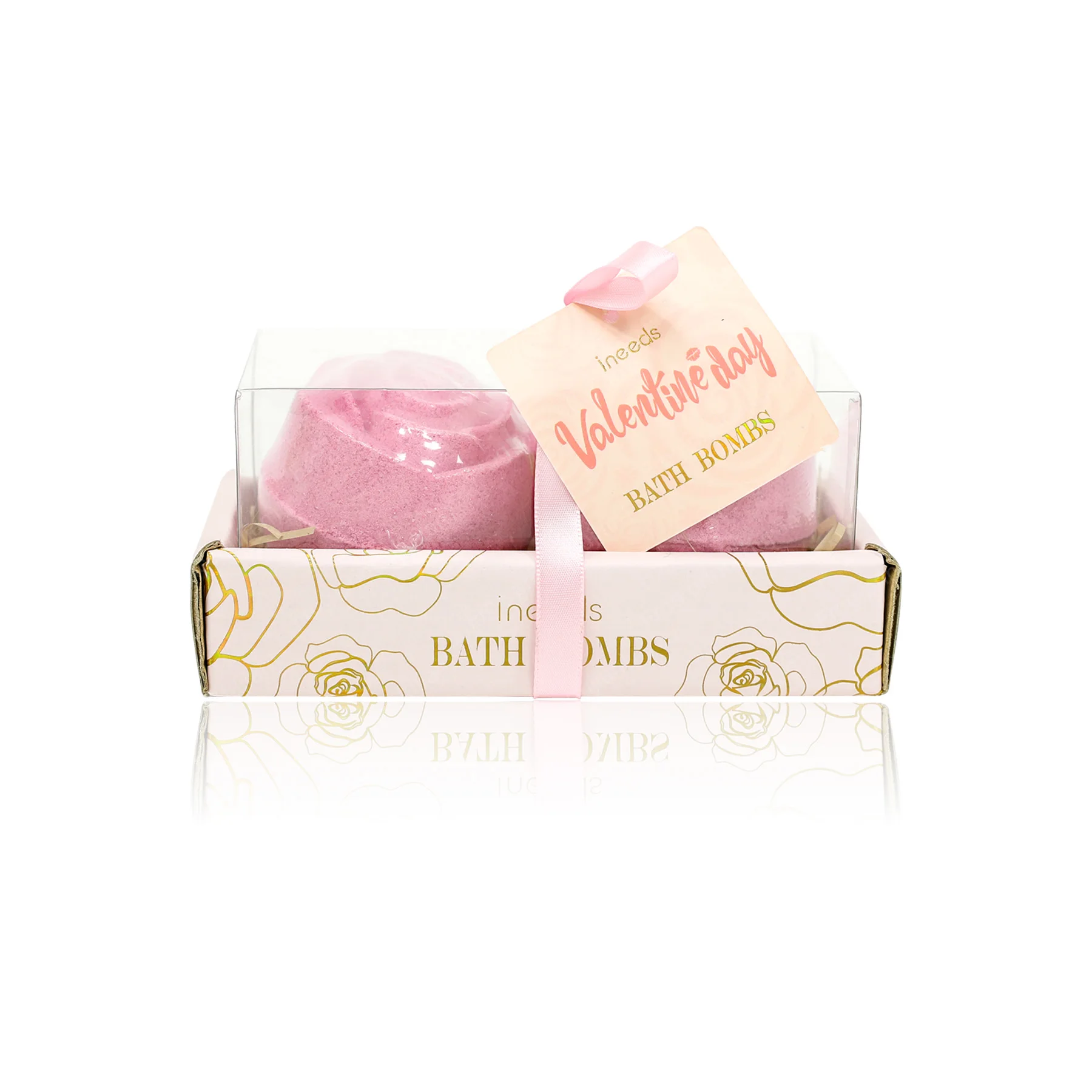 
Valentine day gift bath and body spa skin care rose bath bomb gift set box for her 