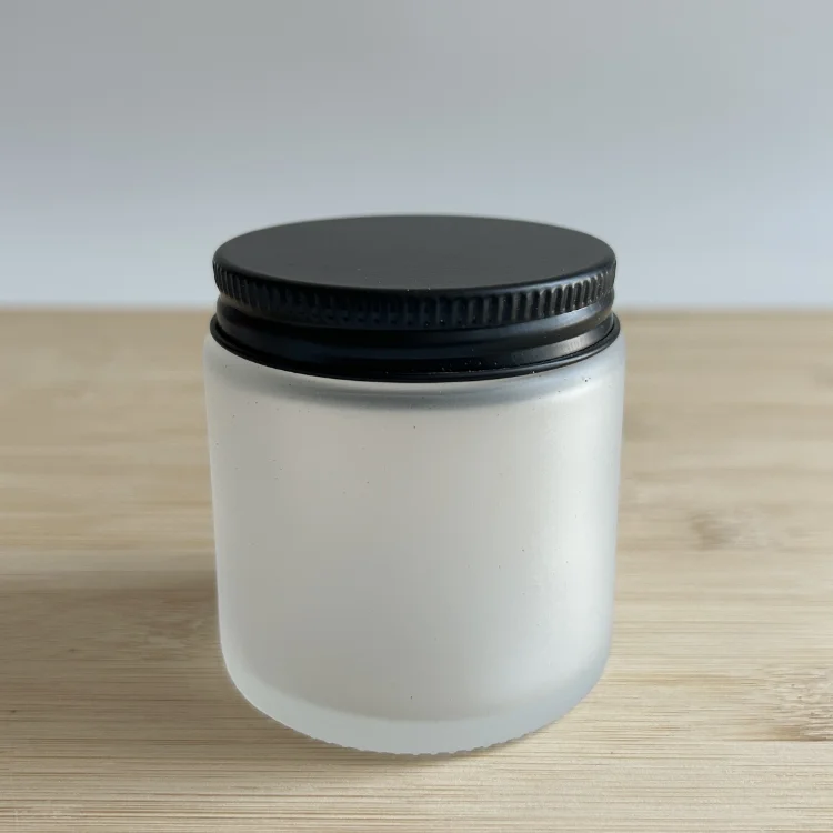 White Face Cream Jar Bamboo lid Frosted Glass Cosmetic Ceramic Jar With Lid For Skin Care