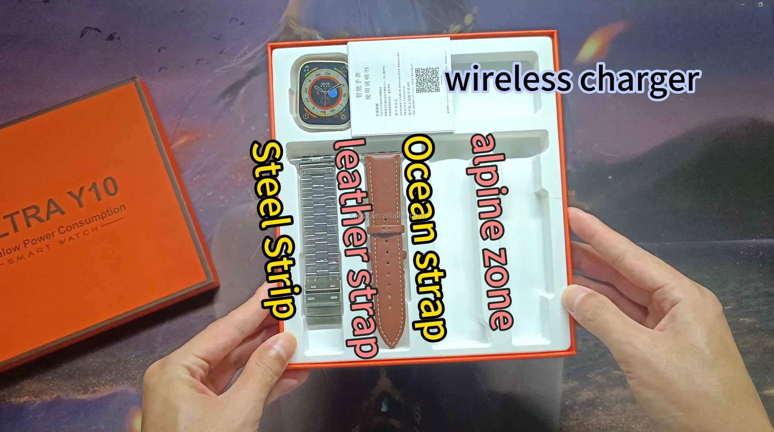 Newest  ultra Y10 smart watch 4in1 large screen wireless charging screw buckle BT call PK HNOTEC i20 ultra