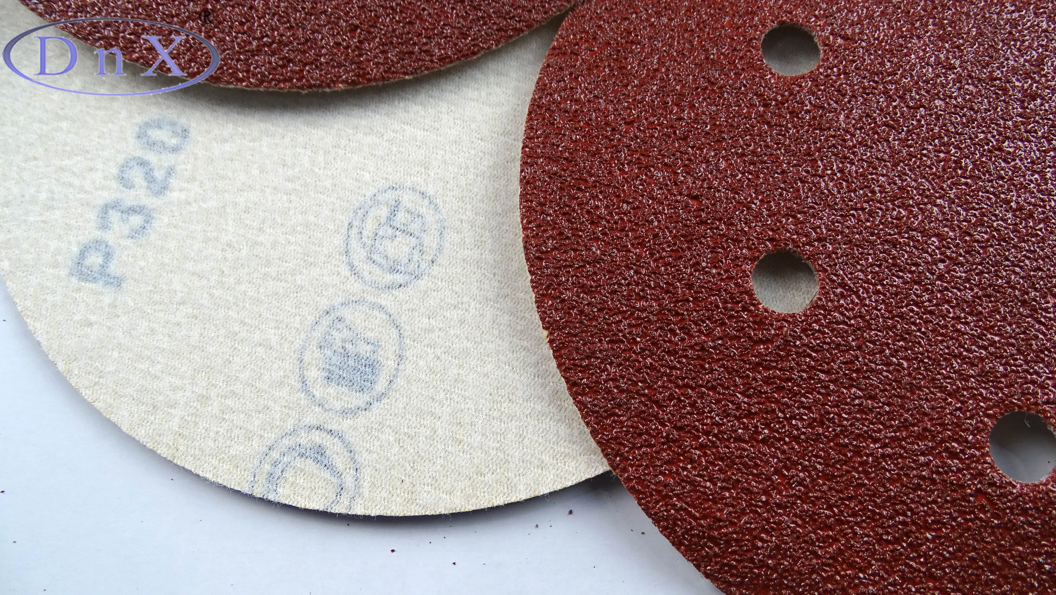 5 Inch  6 Holes Garnet Sand Paper Hook and Loop  Sanding Disc Sandpaper Discs for Grinding Wood