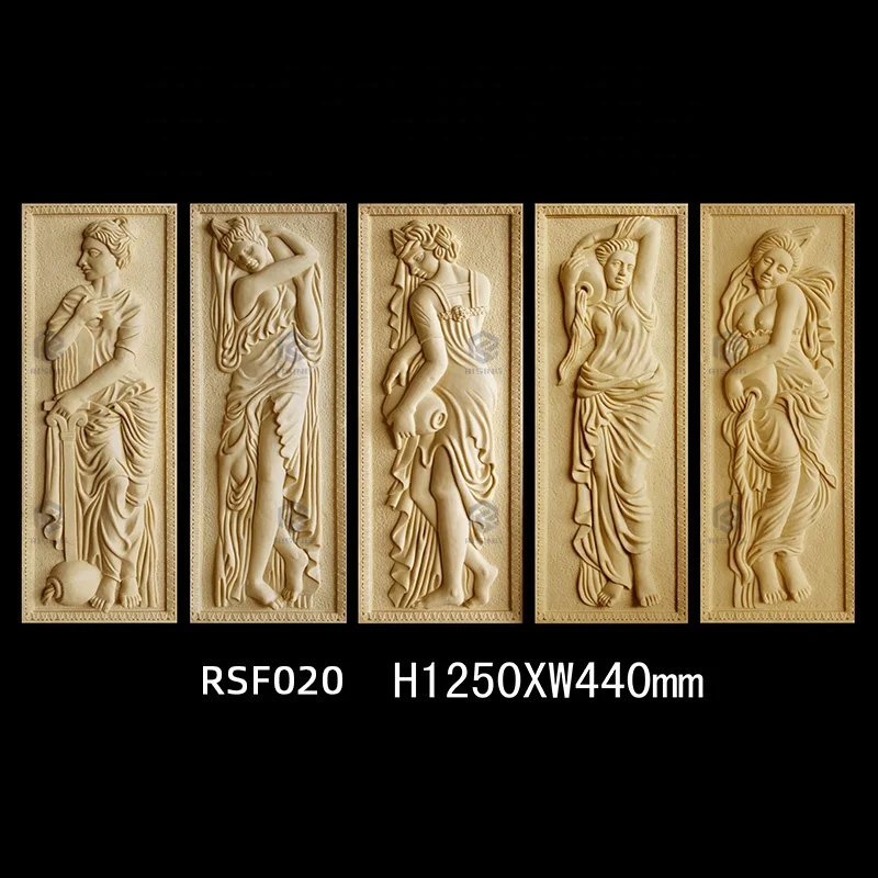 Custom Hand Carved Natural Sandstone Figure Relief Sculpture 3D Art Wall Mural Marble Stone Relief