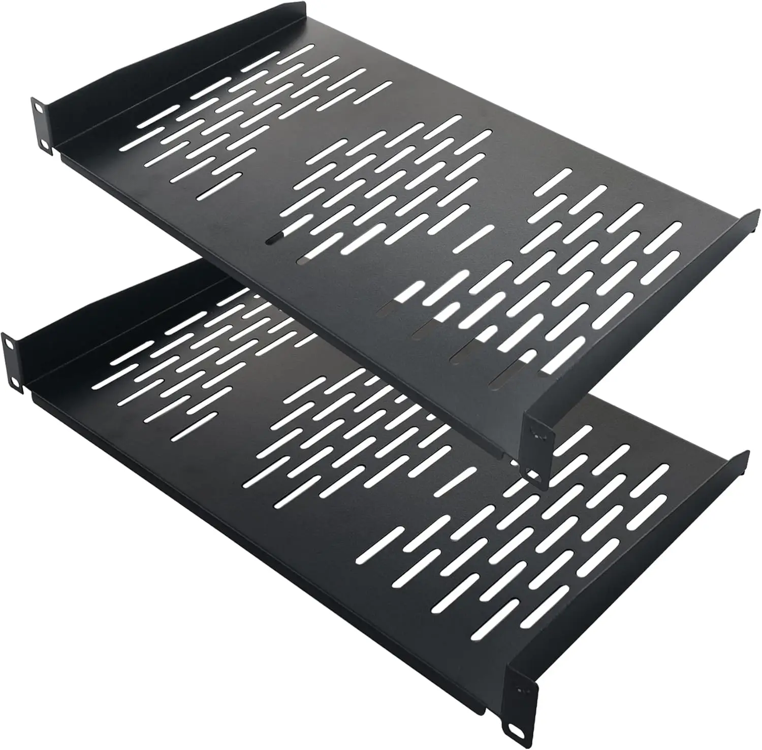 1U Rack Shelves 19 Cabinet Mount 1 U Tray Vented Cantilevers for Computer Case Shelf Mounting Rack Shelves