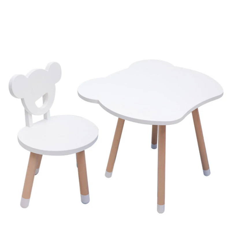 Nordic Daycare Kids Study Desk Lifting Design Easy Clean Chair Kids Drafting Table Children Peanut Desk Wooden Toys