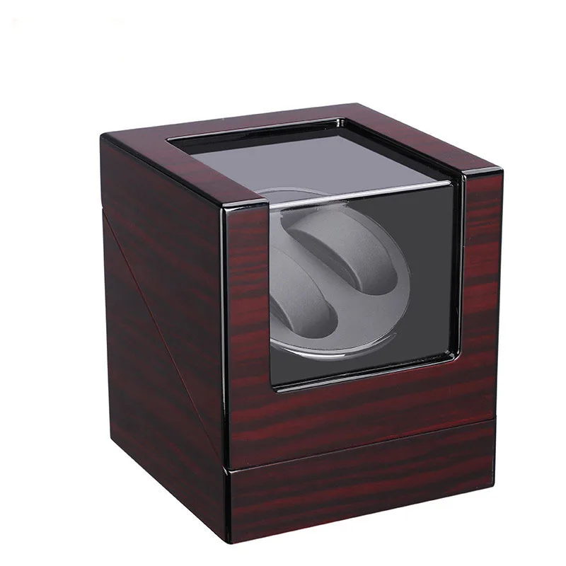 Luxury Red Sandalwood Paint Watch Winder Box Custom Silent Rotation Speed Regulation Automatic Winder