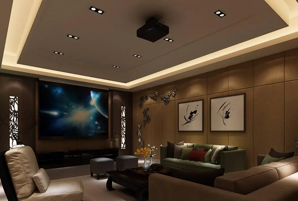 Living Room Decoration Fiberglass Fireproof Material Leather Wall  Fabric Acoustic Panel