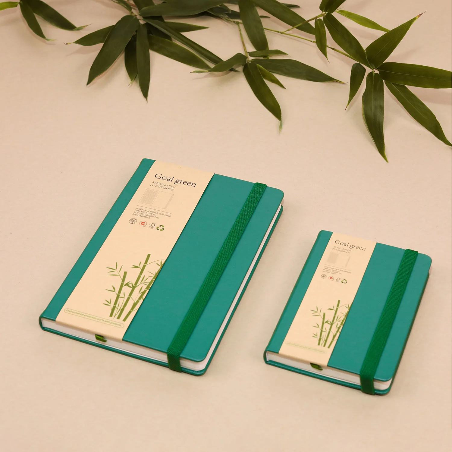 SIDAIXUE Recycled Bamboo PU Leather Hardcover Notebook A5 A6 Size Dots Journal