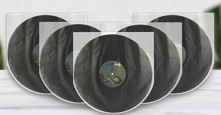 Round Bottom Inner Vinyl Record Sleeves Anti Static LP Plastic Protection for 12 33 RPM