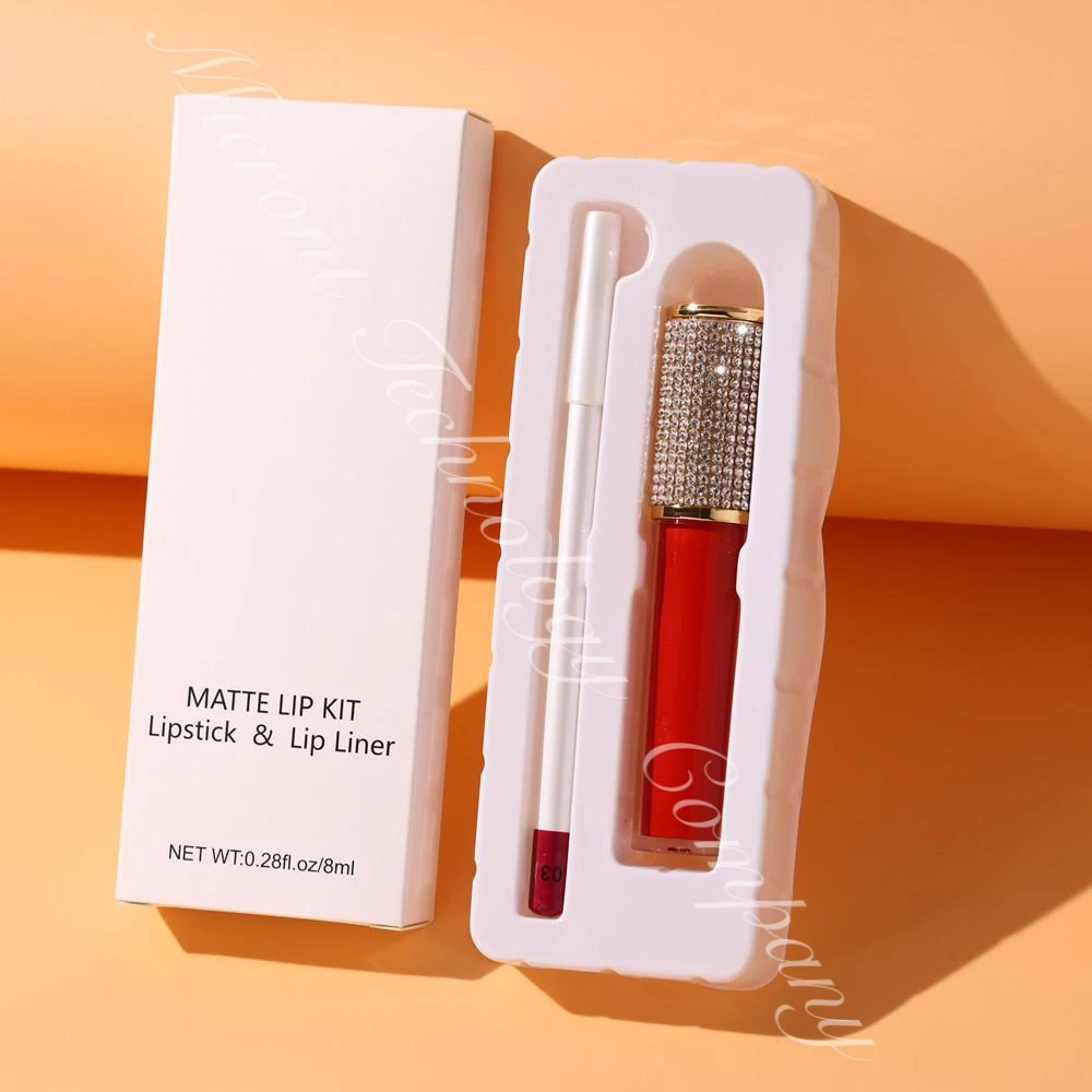 
Custom lipstick with lip liner set packaging lipstick no logo maquillaje lipliner liquid matte lipstick set 