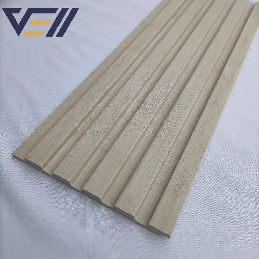 Alternative Wood Cladding Wood Louvers Interior Wall Wood  Moulding Waterproof PS Wall Panel