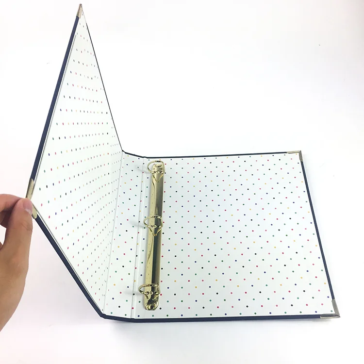 Custom 1 3 ring binder black 2 1/2 inch binder with card pocket