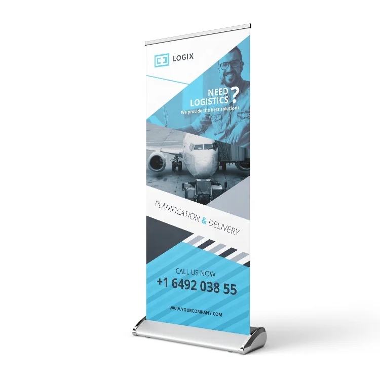 Retractable Advertising Banner Stand Rolls Moving Roll Up Banner