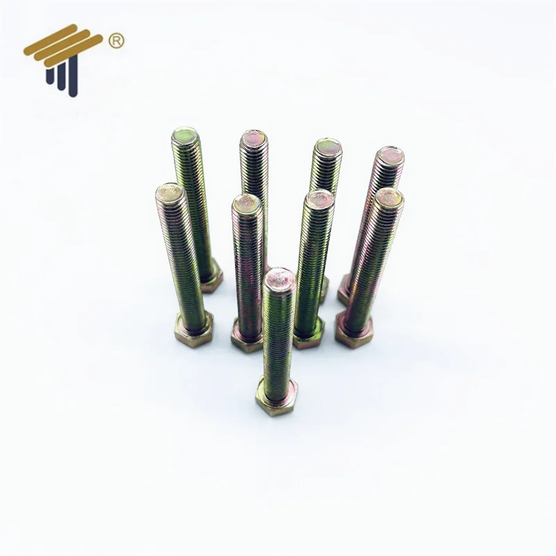 White Blue white yellow zinc plated hex head bolts galvanized hex bolt