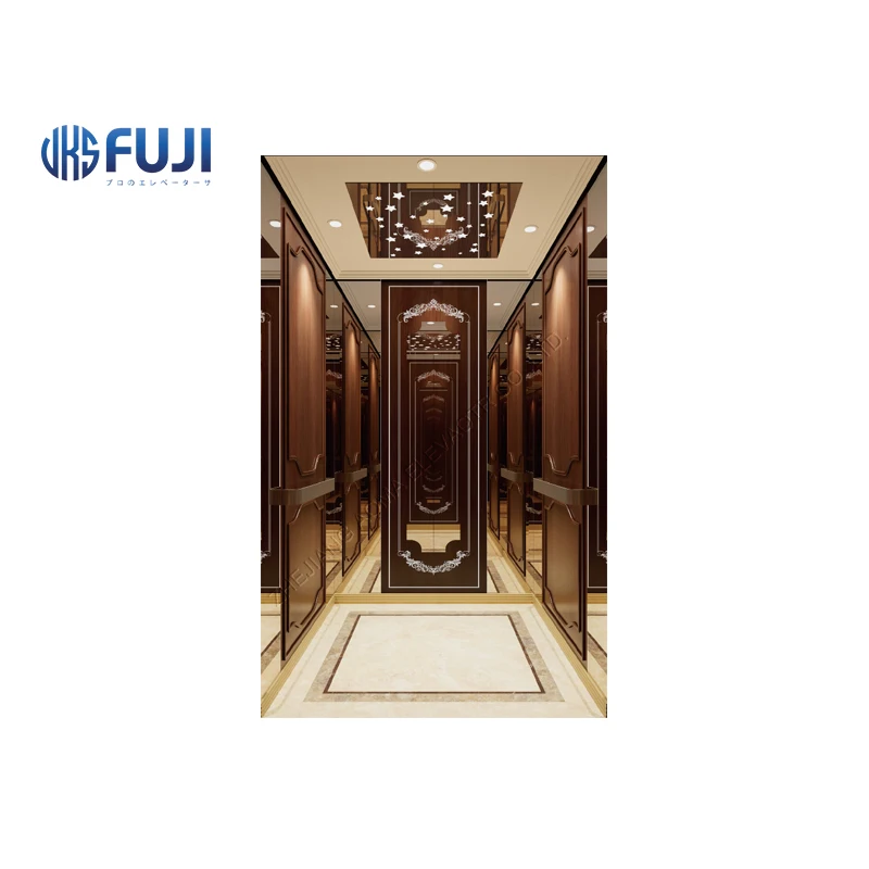 Customer Made Wooden Mirror Etched 800kg Home Elevator Made in China