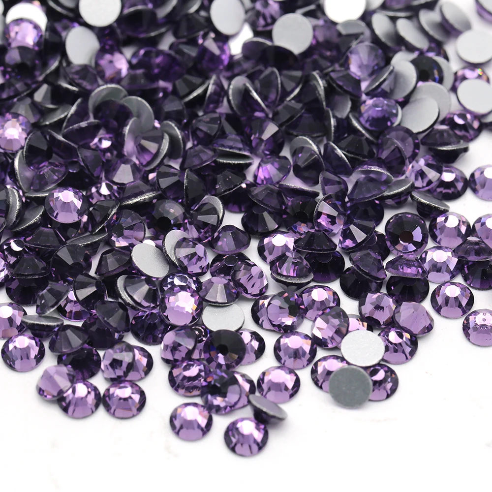 XULIN SS30 288pcs/bag Hyacinth Color Non Hotfix Glass Loose Rhinestone Beads For  Garment Accessories