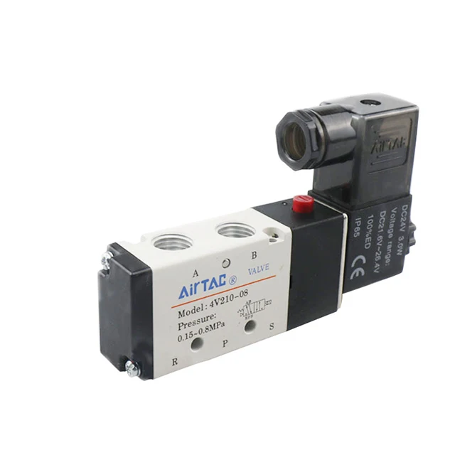 
 4V220/4V110-06/4V210-08 DC24V/220V 2 way airtac Пневматический электромагнитный клапан  