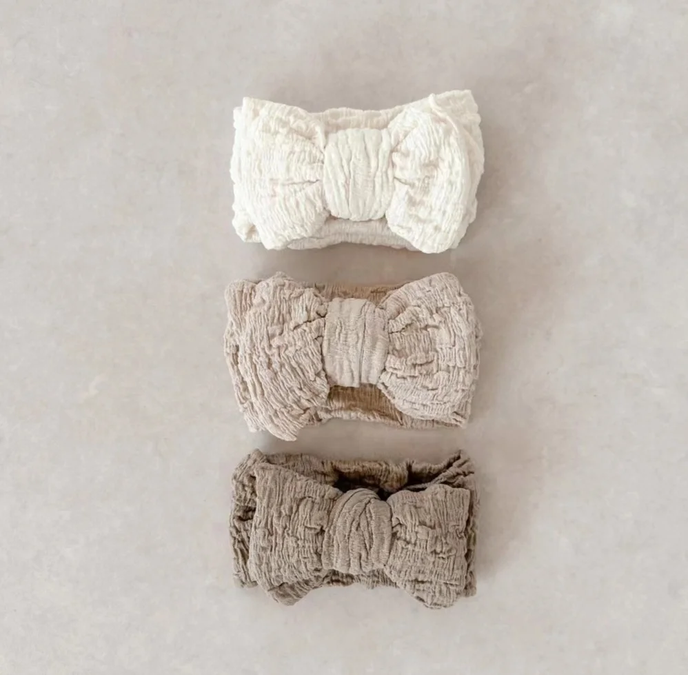 Ins Stretchy Nylon Wrinkled Oversized top knot Knotted Turbans Headwraps For Baby Hair Bows Accessories