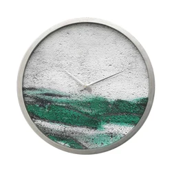 Amazon supplier 2021 new style creativity printed wall clocks for living room decor brush relief clocks simple design art