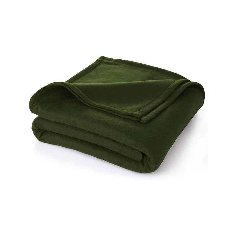 USA army wool blankets military army Fleece Blankets 100% polyester olive-green military fleece blanket