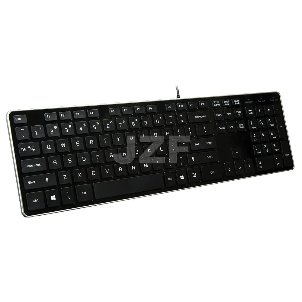 Hot Selling 104/105 keys Full Size Slim Wired USB Keyboard with Lower Profile Quiet Chocolate Keys Computer Business Keyboard