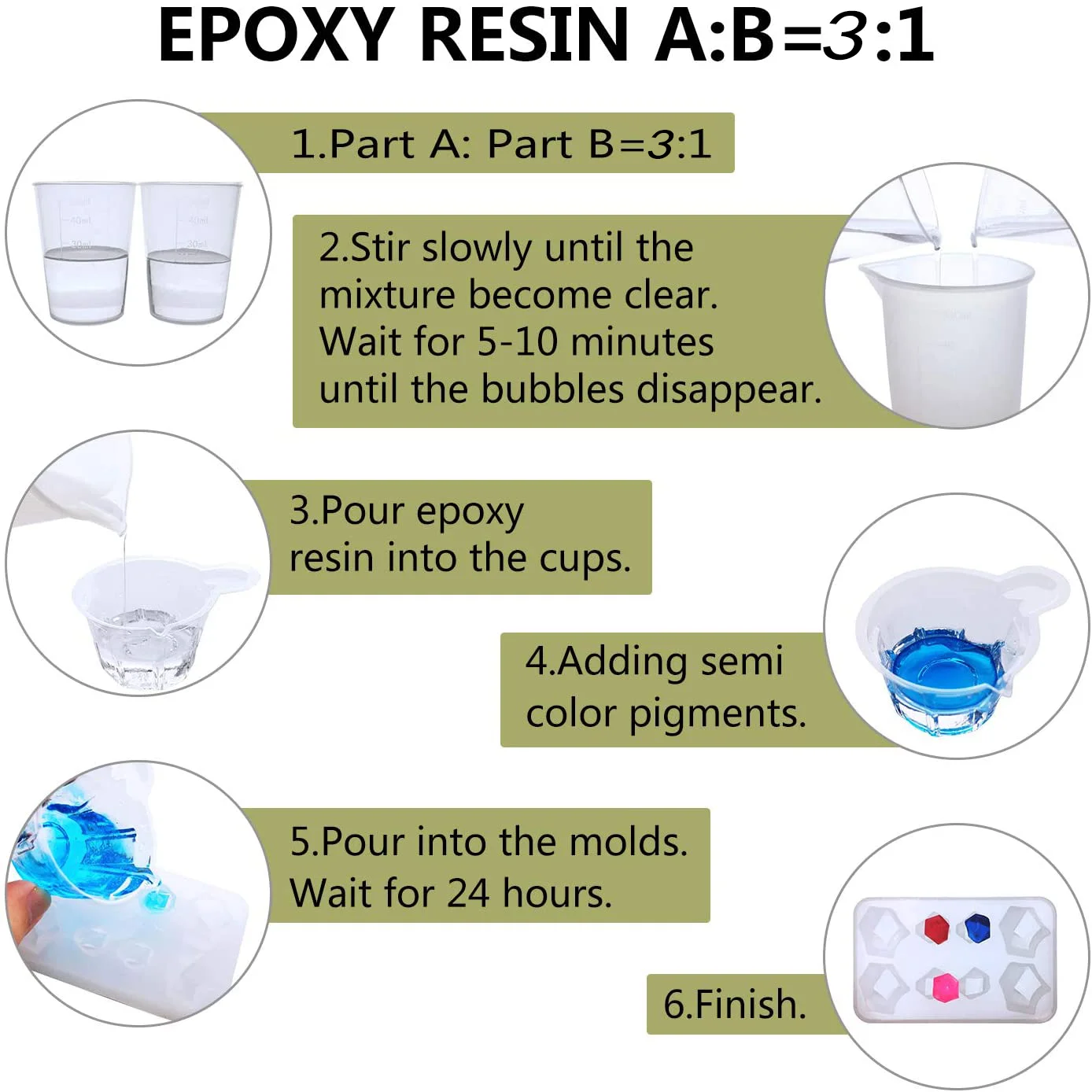 High Quality Price Liquid Marble Solvent Transparent Epoxy Resin Casting Kit for Jewelry Mold
