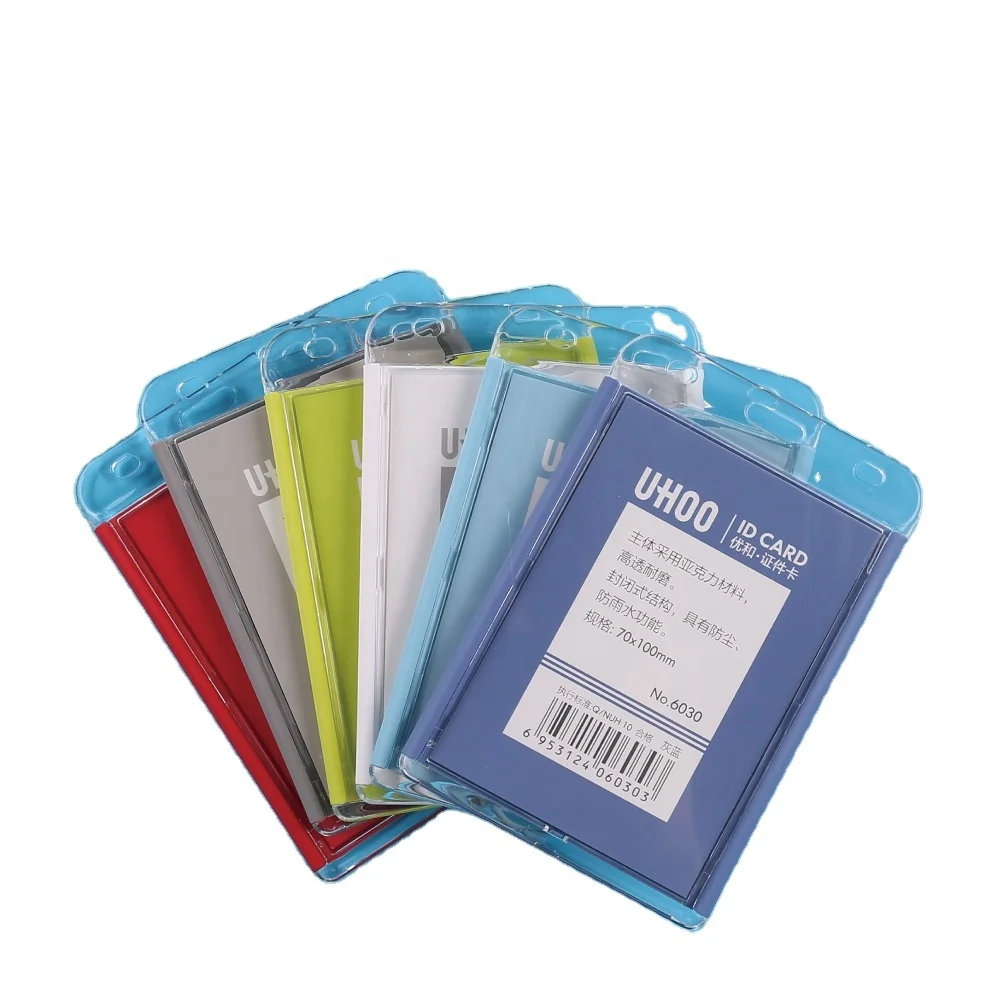 Large size acrylic smooth and high transparent badge holder for doctor and nurse