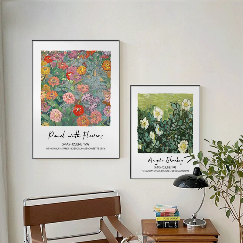 Van Gogh World Famous Painting Rose Flowers Mural Nordic Restaurant Hanging Living Room Canvas Decoration