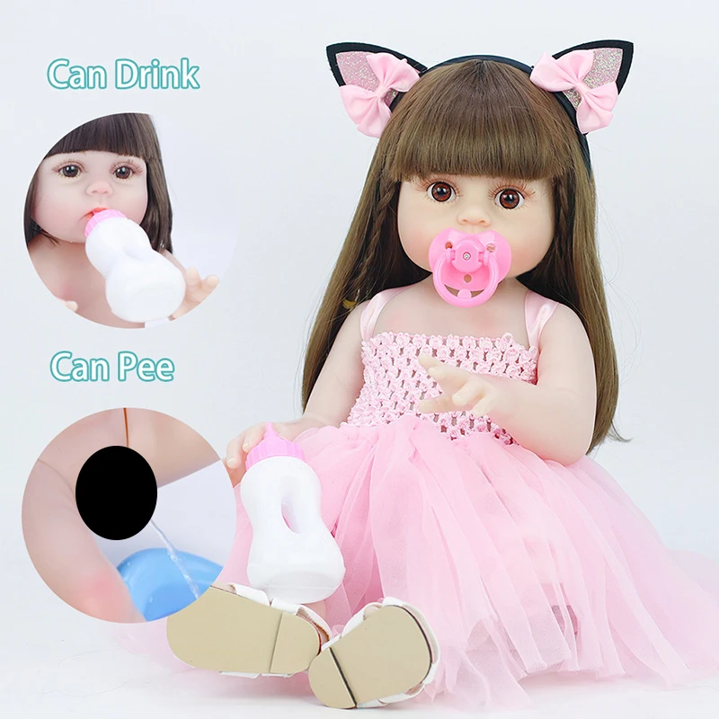 Trendy 53cm new born dolls multi function simulation realistic vinyl doll with clothes