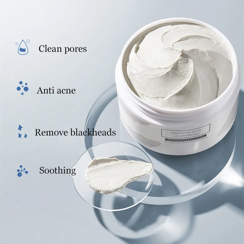 OEM Beauty Skin Care Salicylic Acid Mud Mask Anti Acne Oil-control Deep Pore Cleansing Private Label Clay Mask