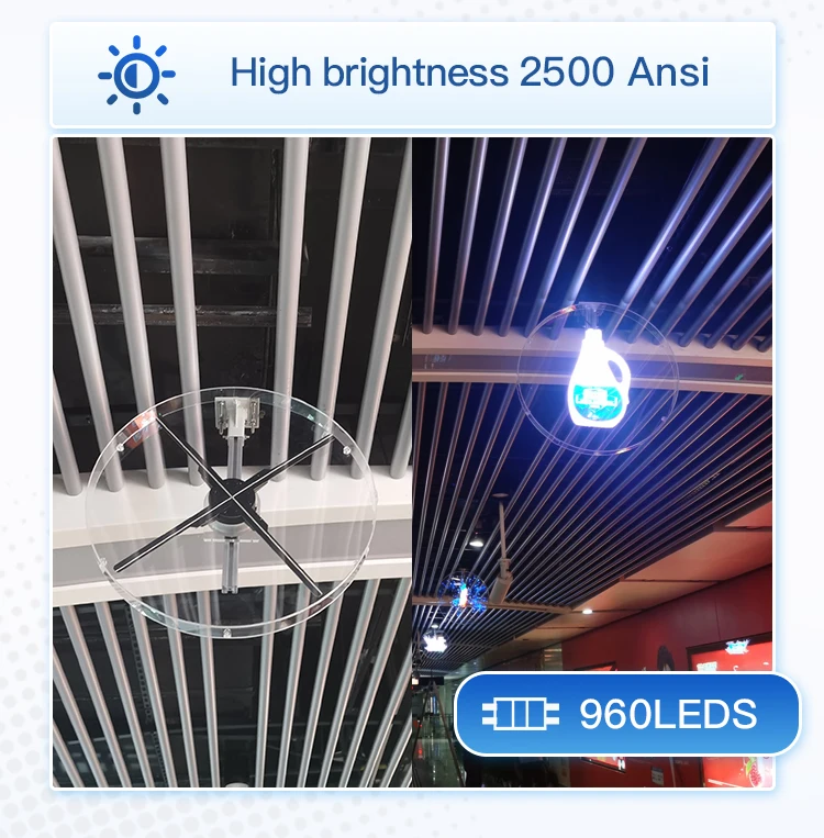 splicing 65cm holographic led fan 9 fans video wall 3d hologram fan for exhibition advertising