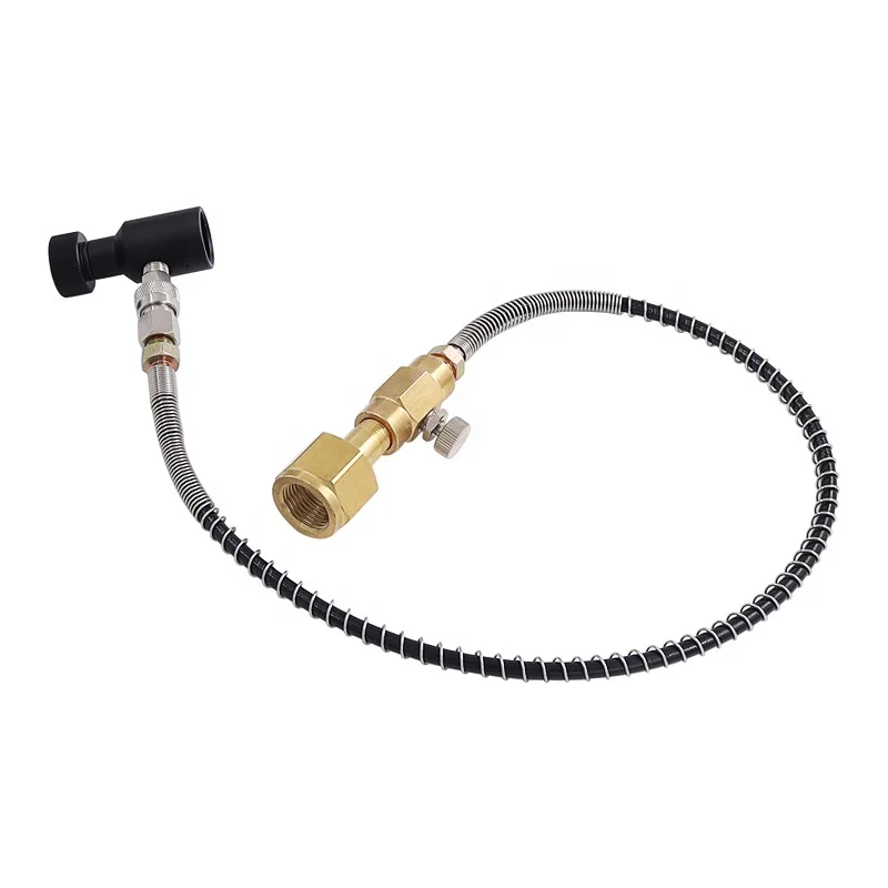 High Pressure CGA320 W21.8-14 Co2 Refill Gas Filling Station Hose for Soda Machine  Cylinder Paintball Tank Scuba Cylinder