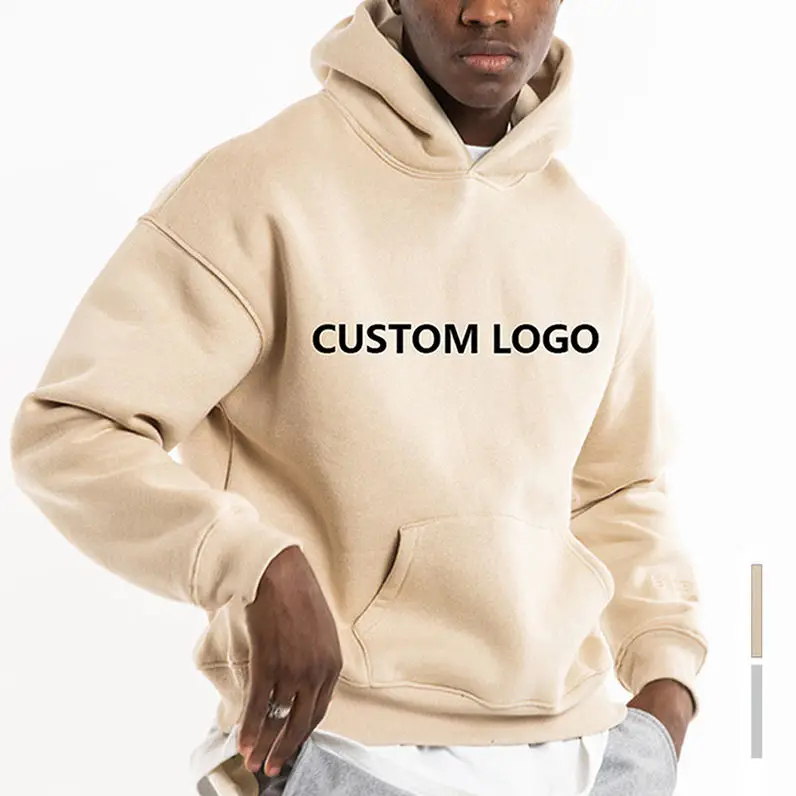 450 Gsm Cotton French Terry men modern pullover Hoodie Thick Fleece Drop Shoulder Plain Blank Custom oversized Hoodies