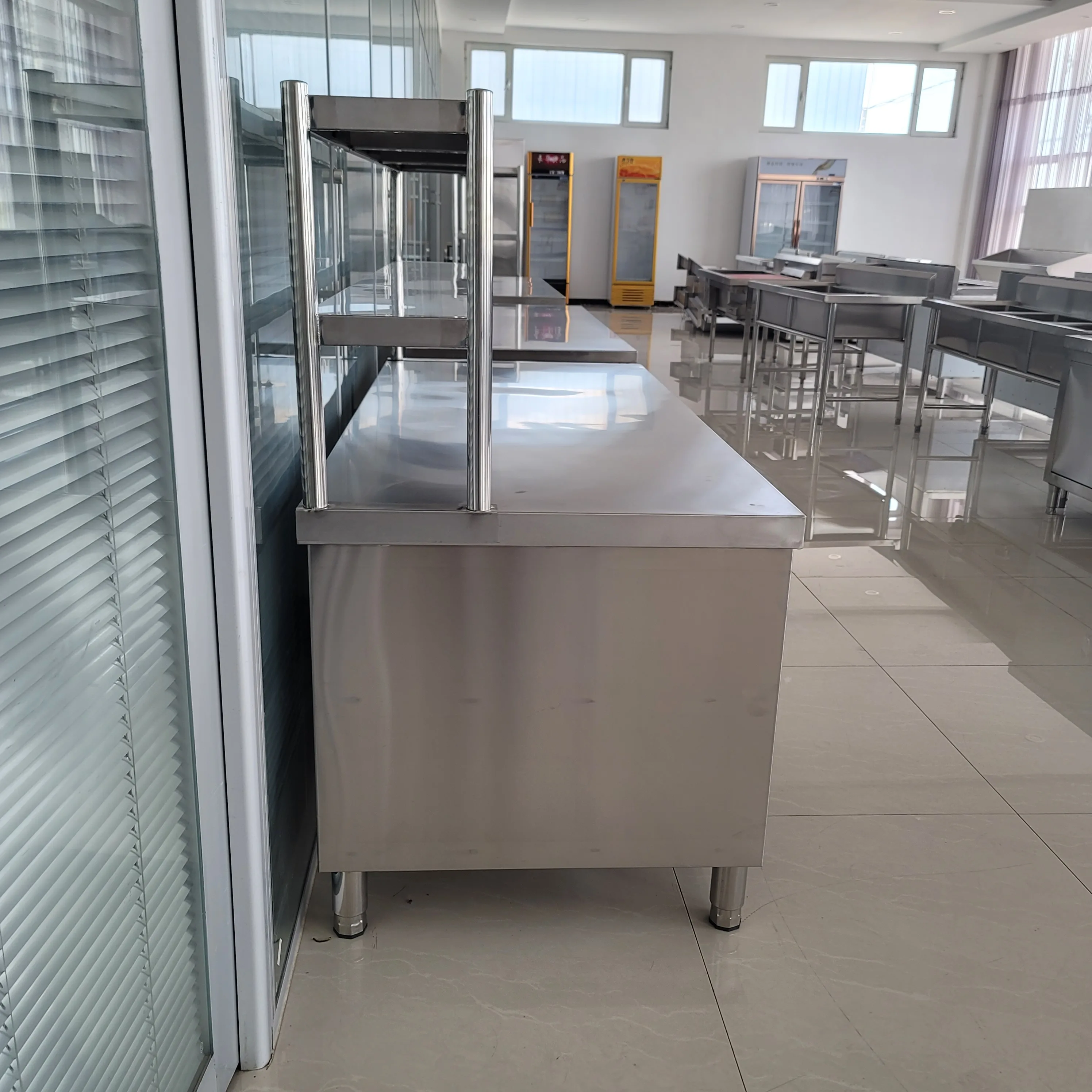 180x80x85cm Top SUS304 wholesale commercial restaurant kitchen stainless steel work table storage cabinets