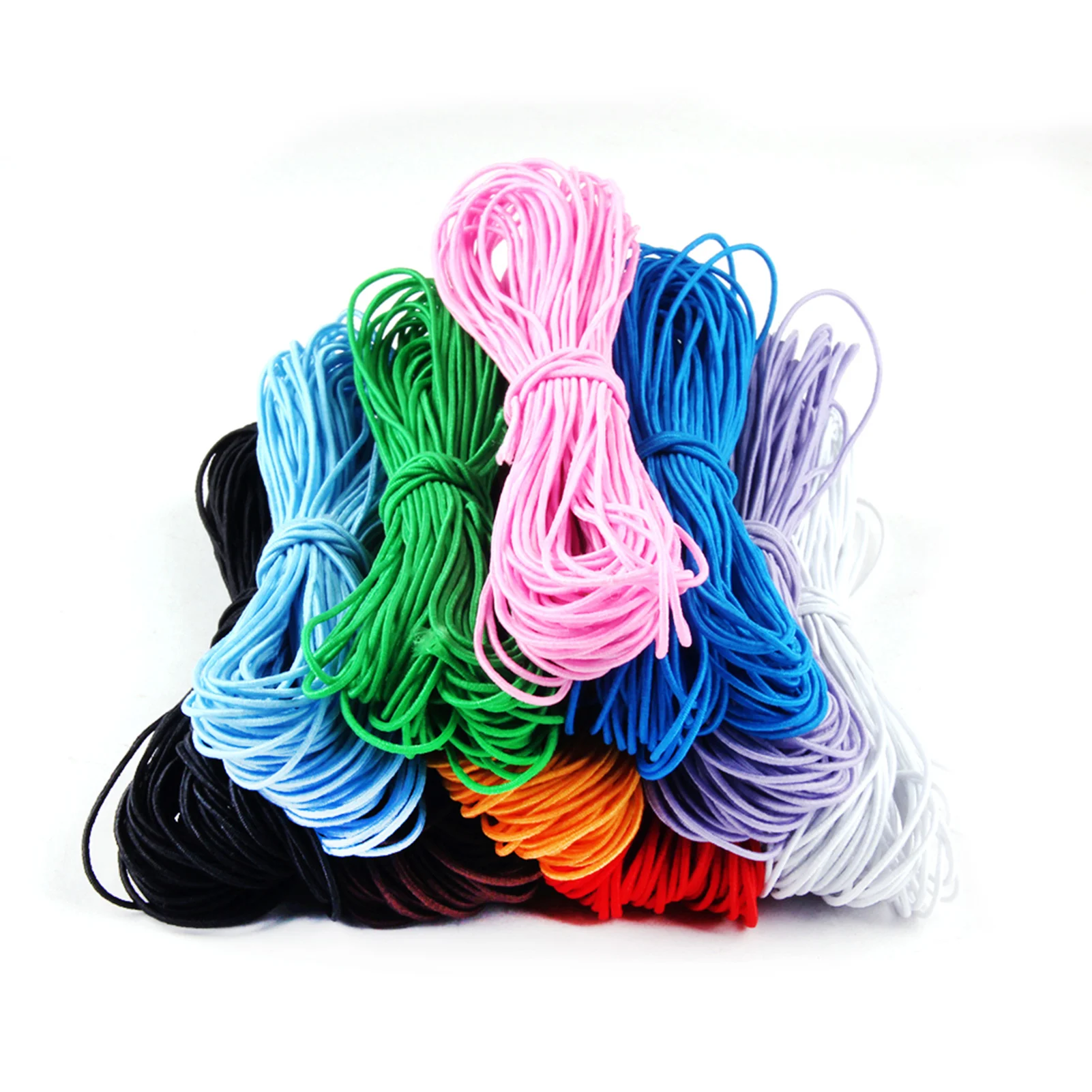 
1mm Nylon Rubber Elastic Rope High Strength Colorful Round Elastic Rubber String Cord String Velvet Beading Supplies 