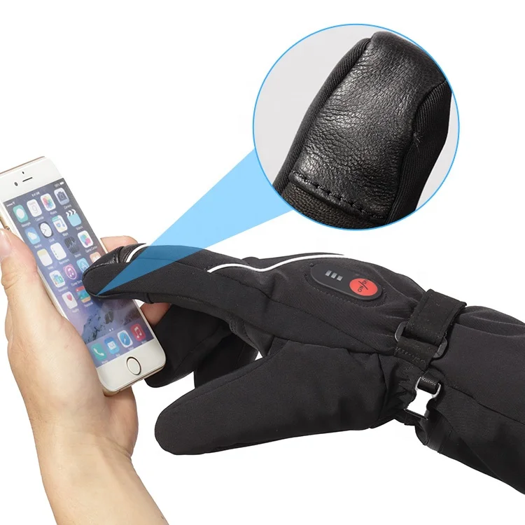 Waterproof Heated Gloves Touch-Screen 3 level switch for Men and Women for Skiing Riding and Cycling in Winter