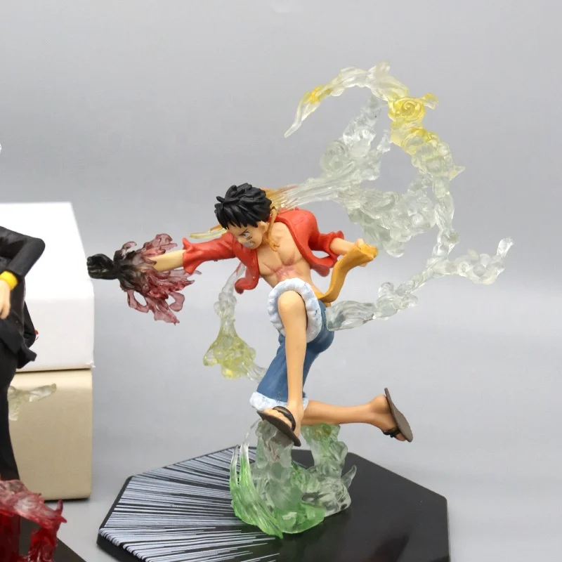 DIHAO Hot Anime Ornaments Fire Fist Luffy Ace Demon Slash Zoro Demon Wind Leg Sanji Anime Action Figures
