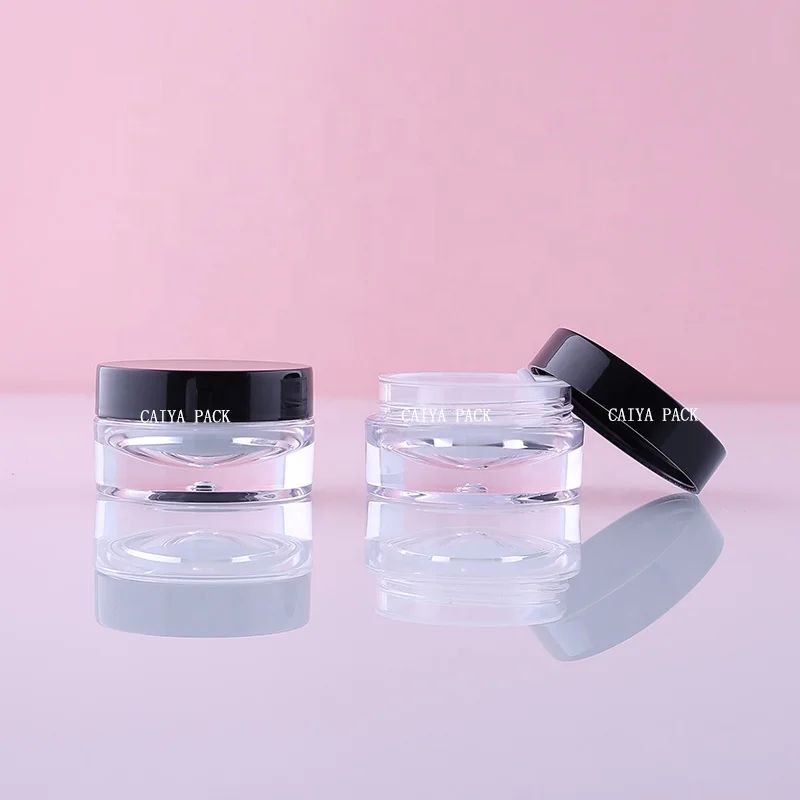 Rose gold 5g clear bottle Unique hexagon round square single glitter eyeshadow gel case eyebrow blusher gel container compact