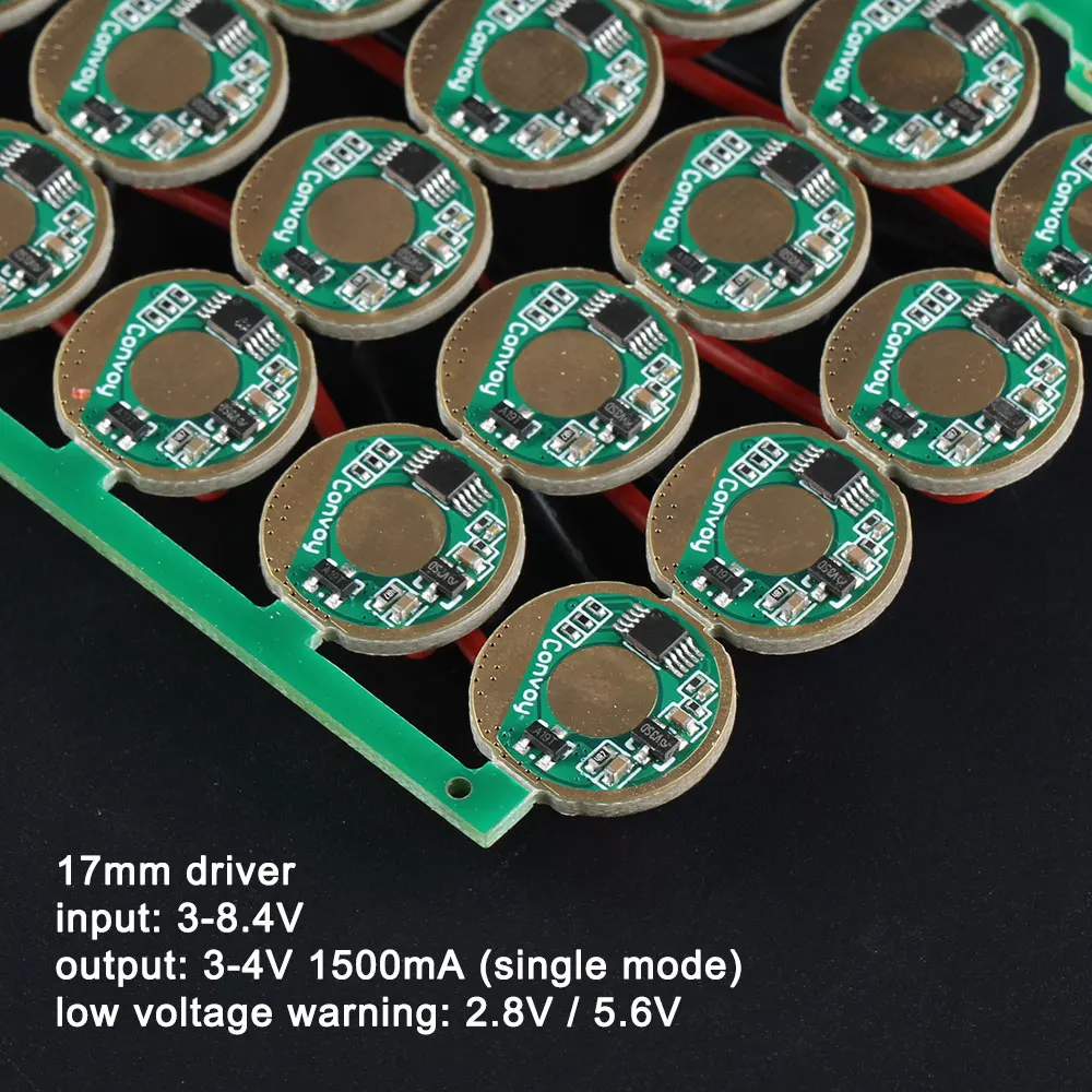 17mm driver ,input: 3-8.4V, output: 3-4V 1200mA (single mode)